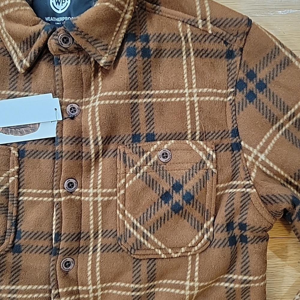 Weatherproof Shacket Men's Size Small Color Plaid Brown/Blue - Picture 3 of 14